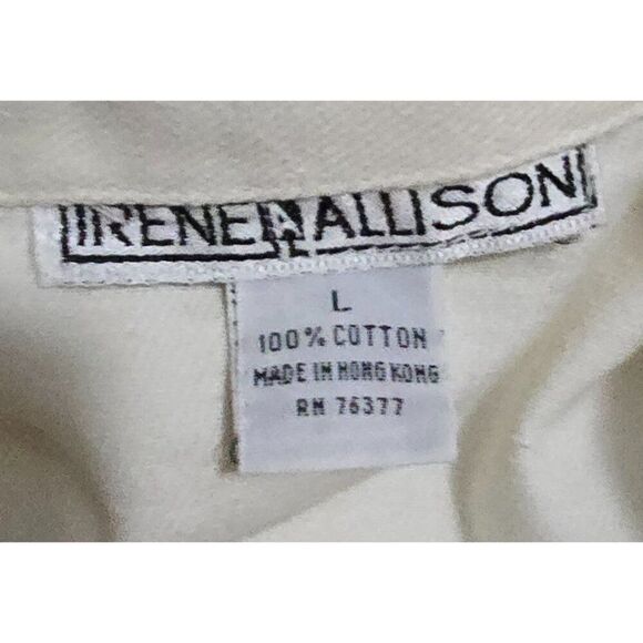 Irene Allison Cream Denim Button-Up Jacket boho fairycore peasant casual - Picture 5 of 6